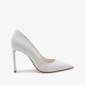 Schutz Lou Pump in White high heel pointed toe wedding reception brial stiletto